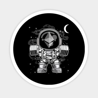 Astronaut Lifting Ethereum ETH Coin To The Moon Crypto Token Cryptocurrency Blockchain Wallet Birthday Gift For Men Women Kids Magnet